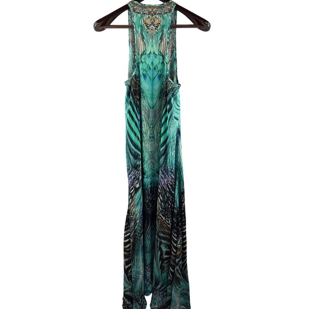 Women’s Camilla Teal Animal Print Racerback Maxi Dress - Picture 3 of 6